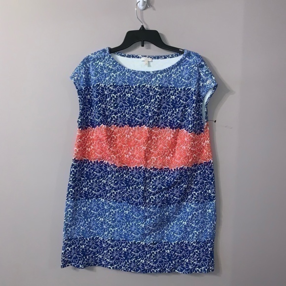 NWOT Talbots reddish pink and blue flower dress 1x